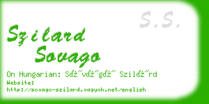 szilard sovago business card